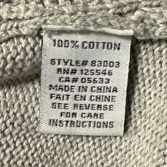 Habitat | Long Sleeve Gray Mock Neck 100% Cotton Knit Sweater - Picture 11 of 12